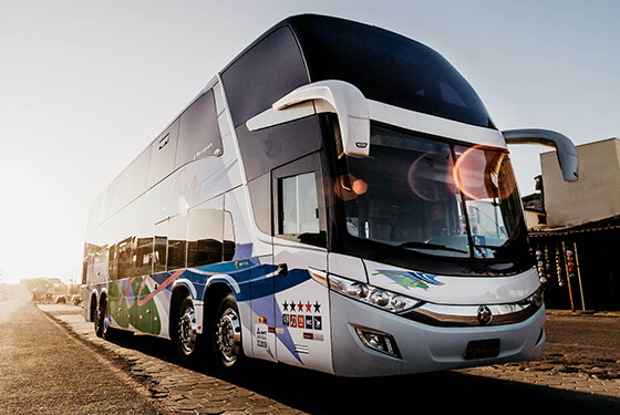 One of our charter buses in Akron Ohio