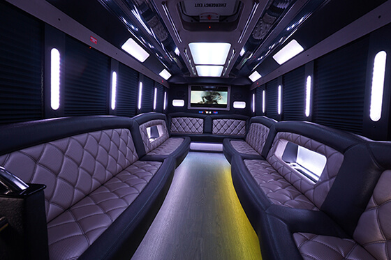 limo party bus on the inside